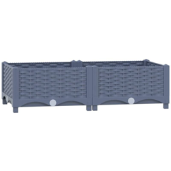 Fioriera Rialzata 80x40x23 cm in Polipropilene - Grigio - Vidaxl en oferta