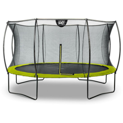 Exit - SOLO TRAMPOLINO Tappeto elastico da giardino rotondo 366cm con rete di sicurezza con pali curvi - verde. Sicurezza ottimale e qualità precio