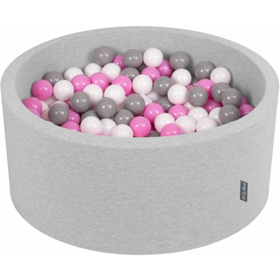 90X40cm/200 Palline ? 7CM Piscina Di Palline Colorate Per Bambini Tondo Fabbricato In EU, Grigio Ch:Grigio/Bianco/Rosa - grigio ch:grigio/bianco/rosa