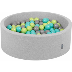 90X30cm/300 Palline ? 7CM Piscina Di Palline Colorate Per Bambini Tondo Fabbricato In EU, Grigio Ch:Verde Ch/Turchese Ch/Grigio - grigio ch:verde en oferta