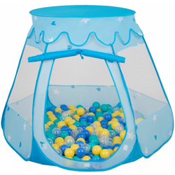 Selonis Tenda 105X90cm/200 Palline Castello Con Palline Colorate Per Bambini, Blu:Turchese/Blu/Giallo/Trasparente características