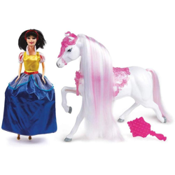 Bambola Principessa Biancaneve 30cm Cavallo e Spazzola Princess Grandi Giochi en oferta