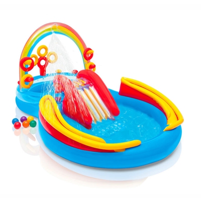 Piscina gonfiabile bambini 57453 Arcobaleno Rainbow Ring gioco - Intex