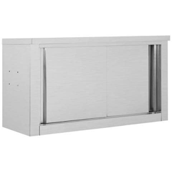 Armadio Da Cucina Con Ante Scorrevoli 90x40x50cm Acciaio Inox en oferta