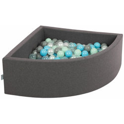 90X30cm/300 Palline Piscina Di Palline Colorate ?7Cm Per Bambini Quarto Angolare In EU, Grigio Sc:Perla/Grigio/Trasparente/Azzurro/Menta - grigio precio