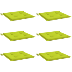 vidaXL Cuscini Sedie Giardino 6 pz Verde Brillante 50x50x4 cm Tessuto - Verde precio