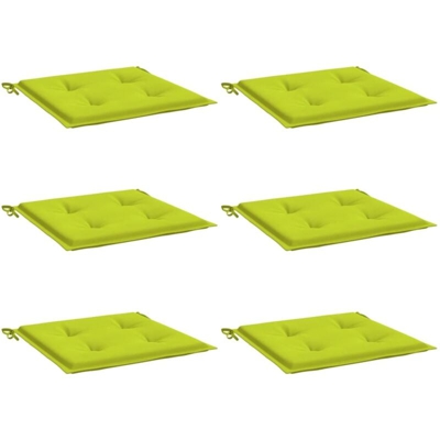 vidaXL Cuscini Sedie Giardino 6 pz Verde Brillante 50x50x4 cm Tessuto - Verde