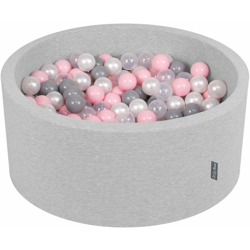 90X40cm/300 Palline ? 7CM Piscina Di Palline Colorate Per Bambini Tondo Fabbricato In EU, Grigio Ch:Perla/Grigio/Trasparente/Rosa Ch - grigio en oferta