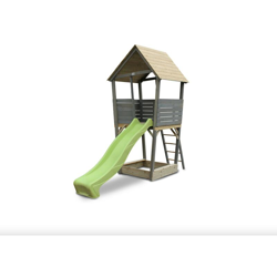 Solo Shops - SOLO torre da gioco in legno per bambini con scivolo e sabbiera - grigio. Legno certificato FSC® e impregnato ad alta pressione per una en oferta