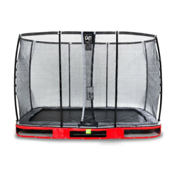 Exit - SOLO TRAMPOLINO Tappeto elastico da giardino interrato rettangolare 214x366cm - rosso. Con rete di sicurezza Deluxe e bordo protettivo extra en oferta