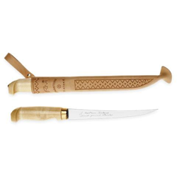 Coltello Classic 7,5'' per filettare con lama in acciaio inox, manico in Betulla e fodero in cuoio en oferta