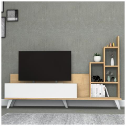 Mobile Porta Tv Con Libreria Rovere Bingo 160x35x H105 Cm en oferta