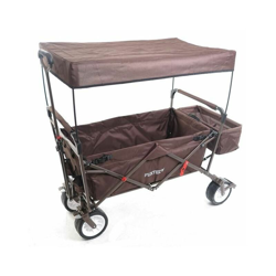 Carrello pieghevole da giardino spiaggia Marrone con tettuccio apribile - Fuxtec en oferta