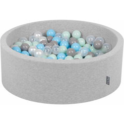 90X30cm/300 Palline ? 7CM Piscina Di Palline Colorate Per Bambini Tondo Fabbricato In EU, Grigio Ch:Perla/Grigio/Trasparente/Azzurro/Menta - grigio características