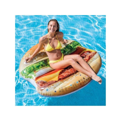 Materassino Isola Gonfiabile Stampa Hamburger Pvc Mare Piscina 145 X 142 Cm precio