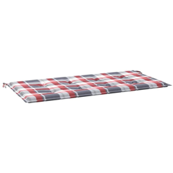 vidaXL Cuscino Panca da Giardino a Quadri Rossi 120x50x4 cm in Tessuto - Multicolore en oferta