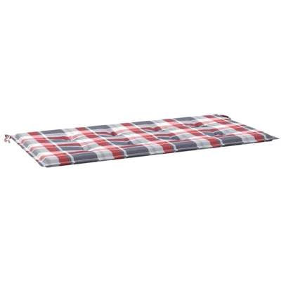 vidaXL Cuscino Panca da Giardino a Quadri Rossi 120x50x4 cm in Tessuto - Multicolore