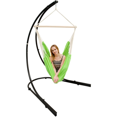 Amanka - Supporto Amaca con XXL Sedia Sospesa 360° Poltrona Dondolo Giardino Verde Lime