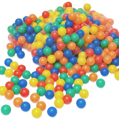 LittleTom 100 Palline colorate Ø 6 cm di diametro | palline di plastica gioco per bambini prima infanzia per riempire piscine tende | 5 colori misti