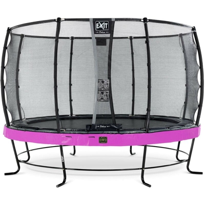 Exit - SOLO TRAMPOLINO Tappeto elastico da giardino rotondo 366cm con rete di sicurezza Deluxe - rosa. Con telaio molto stabile. Un trampolino