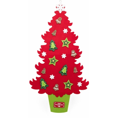 Albero di Natale in feltro da appendere 92 cm - rosso