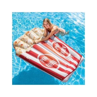 Materassino Isola Gonfiabile Stampa Pop Corn In Pvc Mare Piscina 178 X 124 Cm