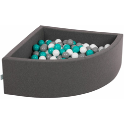 90X30cm/300 Palline Piscina Di Palline Colorate ?7Cm Per Bambini Quarto Angolare In EU, Grigio Sc:Grigio/Bianco/Turchese - grigio en oferta