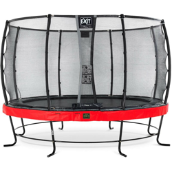 Exit - SOLO TRAMPOLINO Tappeto elastico da giardino rotondo 366cm con rete di sicurezza Deluxe - rosso. Con telaio molto stabile. Un trampolino en oferta