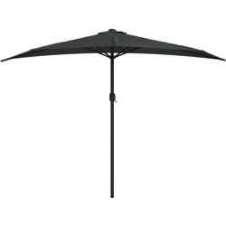 Ombrellone Balcone Palo in Alluminio Nero 300x150x253cm a Metà - Nero - Vidaxl en oferta