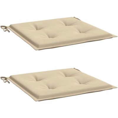 Cuscini per Sedie da Giardino 2 pz Beige 40x40x4 cm in Tessuto - Beige - Vidaxl