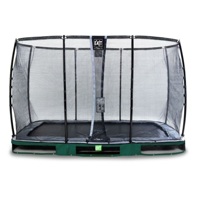 Exit - SOLO TRAMPOLINO Tappeto elastico da giardino interrato rettangolare 244x427cm - verde. Con rete di sicurezza Deluxe e bordo protettivo extra