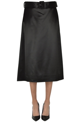 Structured satin skirt