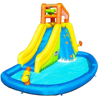 Piscina Parco Acquatico Mega Mountain con Acqua Scivolo Arrampicata e Spruzzo