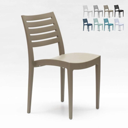 Sedia impilabile in polipropilene per giardino e bar Grand Soleil Firenze | Beige en oferta