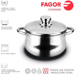 Pentola silverinox in acciaio inox + coperchio ø20cm acciaio inox 18/10 fagor precio