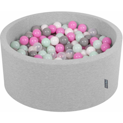 90X40cm/200 Palline ? 7CM Piscina Di Palline Colorate Per Bambini Tondo Fabbricato In EU, Grigio Ch:Trasparente/Grigio/Bianco/Rosa/Menta - grigio en oferta