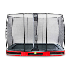 Exit - SOLO TRAMPOLINO Tappeto elastico interrato rettangolare 214x366cm - rosso. Con rete di sicurezza a chiusura automatica e bordo protettivo precio