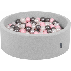 90X30cm/200 Palline ? 7CM Piscina Di Palline Colorate Per Bambini Tondo Fabbricato In EU, Grigio Ch:Perla/Rosa Ch/Argento - grigio ch:perla/rosa en oferta