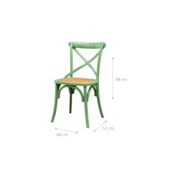 Sedia Thonet in massello di frassino e seduta rattan finitura Verde anticato L48xPR52xH88 cm precio