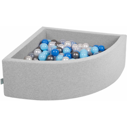 KiddyMoon 90X30cm/300 Palline Piscina Di Palline Colorate ∅7Cm Per Bambini Quarto Angolare In EU, Grigio Ch:Perla/Blu/Azzurro/Trasparente/Argento precio