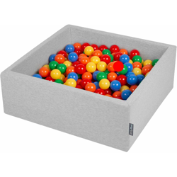 90X30cm/200 Palline ? 7CM Quadrato Piscina Di Palline Colorate Per Bambini Fabbricato In EU, Grigio Ch:Giallo/Verde/Blu/Rosso/Arancione - grigio precio