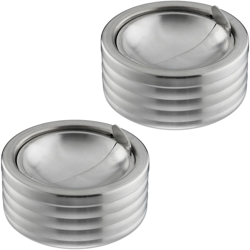 Set da 2 Posacenere Antivento, con Coperchio Ribaltabile, per Interni e Esterni, Acciaio Inox, HxD: 5,5X11,5, Argento precio