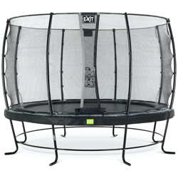 Exit - SOLO TRAMPOLINO Tappeto elastico da giardino rotondo 427cm - nero. Con rete di sicurezza a chiusura automatica e bordo protettivo robusto e características