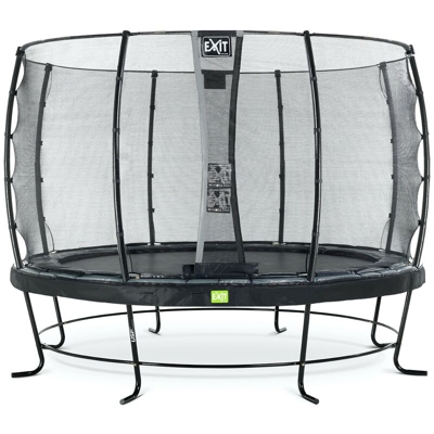 Exit - SOLO TRAMPOLINO Tappeto elastico da giardino rotondo 427cm - nero. Con rete di sicurezza a chiusura automatica e bordo protettivo robusto e