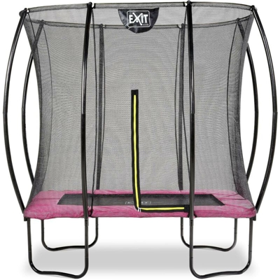 SOLO TRAMPOLINO Tappeto elastico da giardino rettangolare 153x214cm con rete di sicurezza con pali curvi - rosa. Sicurezza ottimale e qualità