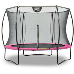 Exit - SOLO TRAMPOLINO Tappeto elastico da giardino rotondo 244cm con rete di sicurezza con pali curvi - rosa. Sicurezza ottimale e qualità precio