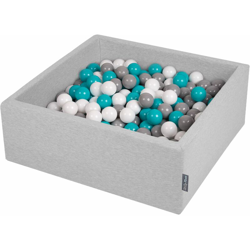 90X30cm/300 Palline ? 7CM Quadrato Piscina Di Palline Colorate Per Bambini Fabbricato In EU, Grigio Ch:Grigio/Bianco/Turchese - grigio en oferta