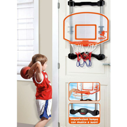 Basket Canestro Da Porta Per Bambini Segnapunti Digitale Musica Suoni E Pallone en oferta