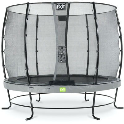 Exit - SOLO TRAMPOLINO Tappeto elastico da giardino rotondo 305cm - grigio. Con rete di sicurezza a chiusura automatica e bordo protettivo robusto e