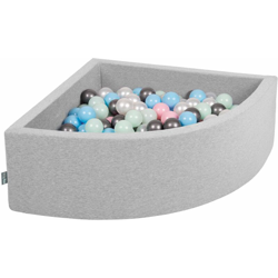 90X30cm/200 Palline Piscina Di Palline Colorate ?7Cm Per Bambini Quarto Angolare In EU, Grigio Ch:Perla/Rosa Chiaro/Azzurro/Menta/Argento - grigio precio